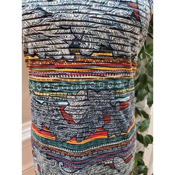 Ronni Nicole Women's Multicolor Polyester V Neck Sleeveless Knee Length Dress 12 - Picture 3 of 12